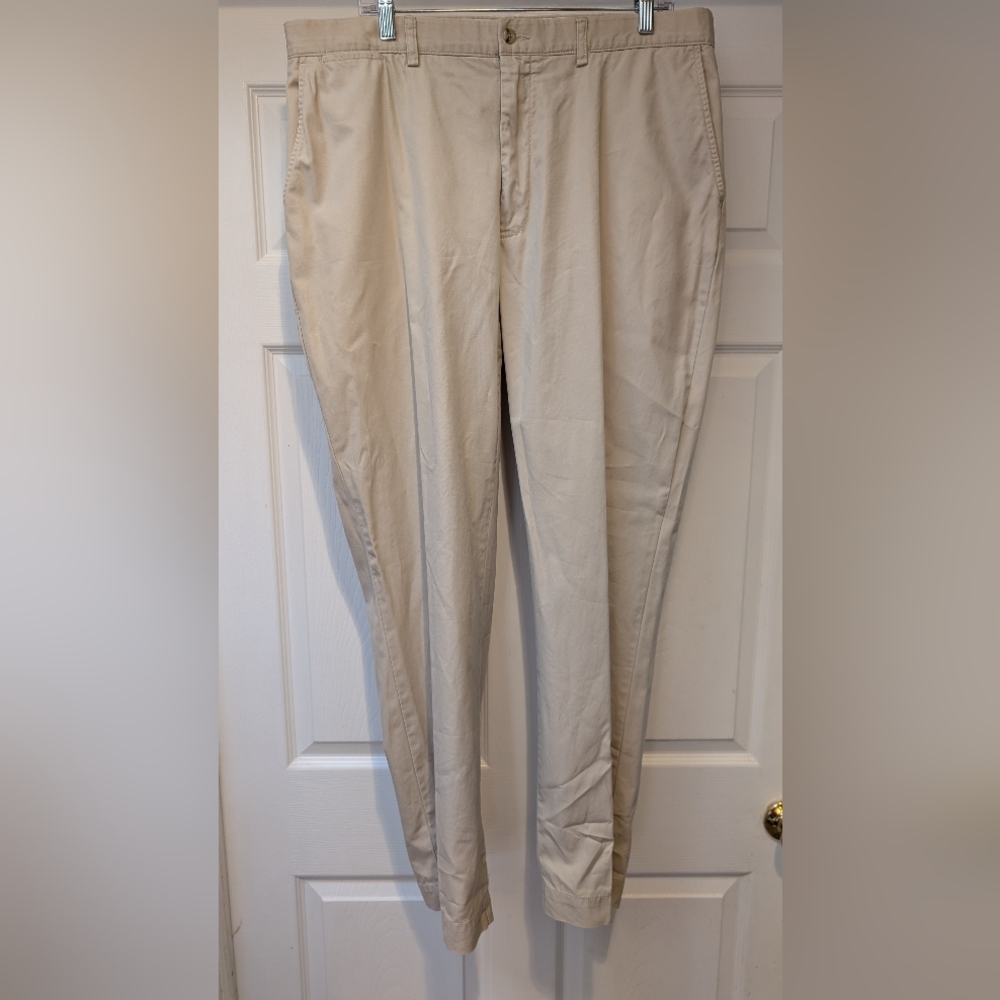 Polo by Ralph Lauren Mens Beige Flat Front Prospect 100% Cotton Pant 38x32 cthny